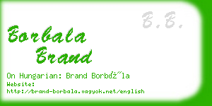 borbala brand business card